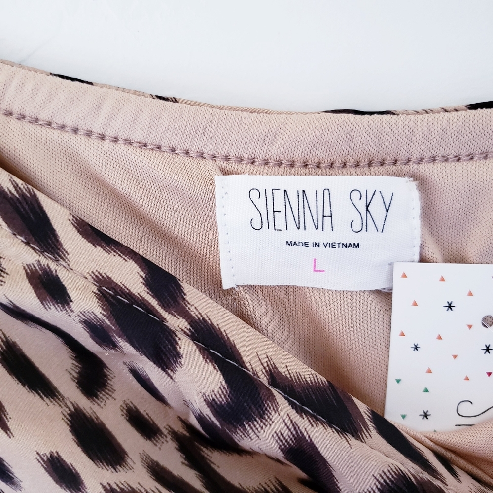 Sienna Sky Size L Leopard Animal Print Midi Skirt - Picture 4 of 6